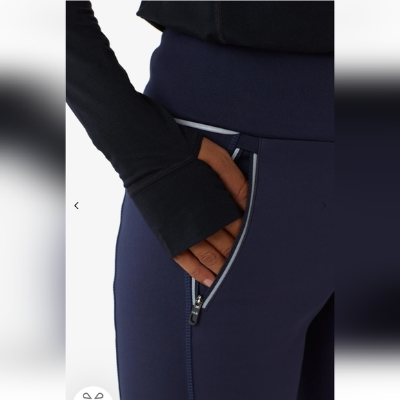 Lole 'Hurry Up' water repellent warm leggings fleece lined in navy medium - Picture 8 of 14